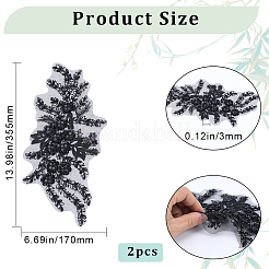 3D Flower Polyester Embroidery Sew on Appliques&nbsp;PATC-WH0012-02A