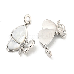 Brass Micro Pave Clear Cubic Zirconia Pendants&nbsp;KK-L211-019P-01