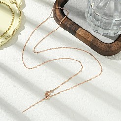 1mm Rack Plating Brass Cable Chain Adjustable Slider Necklaces for Women Men&nbsp;LS-MAK-L044-04RG