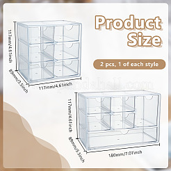 2Pcs 2 Styles Desktop Plastic Storage Box&nbsp;ODIS-GO0001-27