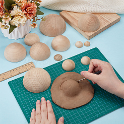 12Pcs 12 Styles Wood Cabochons&nbsp;WOOD-BC0001-41