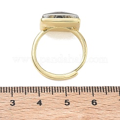 Brass Epoxy Cuff Open Rings for Women&nbsp;RJEW-K264-17G-01