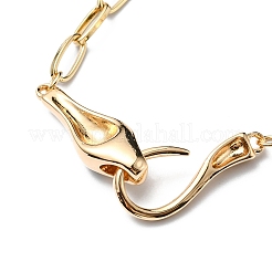 Rhinestone Snake Pendant Necklaces with Paperclip Chains&nbsp;NJEW-R261-01G