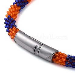 Glass Crochet Beaded Necklace&nbsp;NJEW-Z029-04B