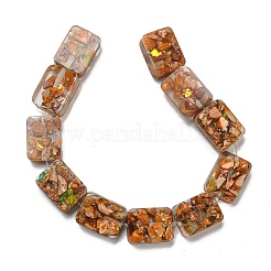 Dyed Natural Imperial Jasper with Resin Beads Strands&nbsp;G-G083-F04-01
