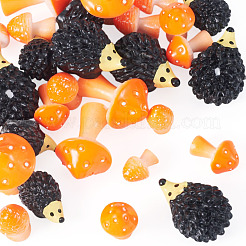 30Pcs 5 Styles Resin Hedgehog & Mushroom Display Decoration&nbsp;DJEW-TA0001-49