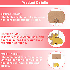 6Pcs 6 Style Animal Wood Name Card Holder&nbsp;ODIS-KS0001-02