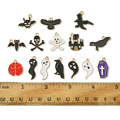 60Pcs 15 Styles Halloween Theme Alloy Enamel Pendants&nbsp;FIND-FS0002-89