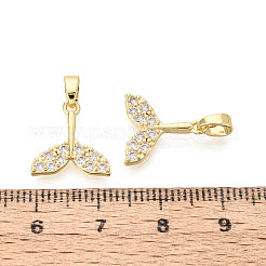 Brass Micro Pave Clear Cubic Zirconia Charms&nbsp;KK-N259-10G