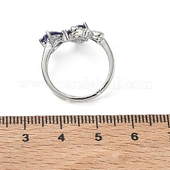 Brass & Cubic Zirconia Finger Rings&nbsp;CU-CBA7E55-12P