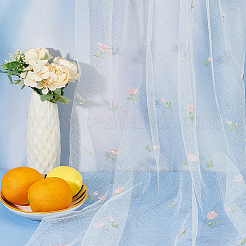 Polyester Flower Pattern Mesh Fabric&nbsp;SENE-WH0003-45A