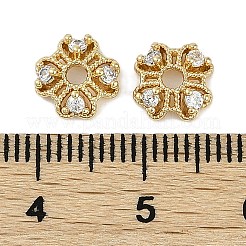 Brass Micro Pave Clear Cubic Zirconia Bead Caps&nbsp;KK-I719-06G
