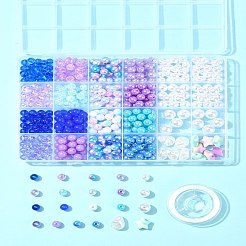 DIY Round Acrylic & ABS Plastic Imitation Pearl Beads Bracelets Jewelry Making Kits&nbsp;DIY-FS0007-42