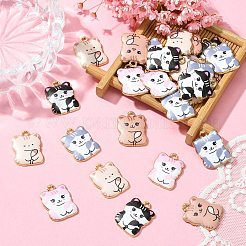 30Pcs 5 Style Printed Alloy Pendants&nbsp;ENAM-CJ0005-51