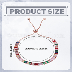 1Pc Brass Rhinestone Beads Slider Bracelets for Women&nbsp;BJEW-LP0002-29RG