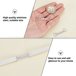1Pair Word 304 Stainless Steel Tag for Shoelaces&nbsp;STAS-GA0001-76