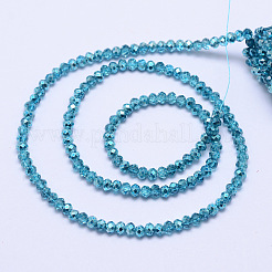 Faceted Rondelle Transparent Painted Glass Beads Strands&nbsp;X-DGLA-J001-C10-2mm