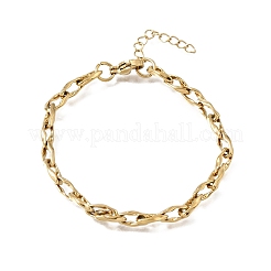 4.5MM 304 Stainless Steel Twisted Oval Link Chain Bracelets for Man and Women&nbsp;SA-CBAB767-17B-G