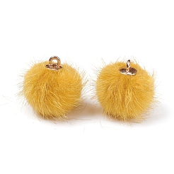 Faux Mink Fur Covered Pendants&nbsp;DIY-TAC0007-44O