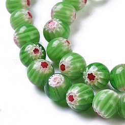 Round Millefiori Glass Beads Strands&nbsp;LK-P002-12