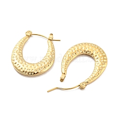 Texture Teardrop 304 Stainless Steel Hoop Earrings for Women&nbsp;EJEW-C067-06G