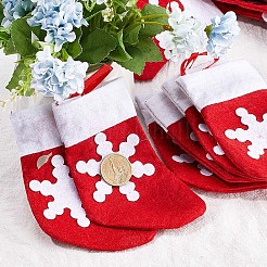 Christmas Socks Non Woven Fabric Cutlery Set Bags&nbsp;LS-AJEW-WH0329-96