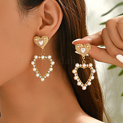 Alloy & Rhinestone & Plastic Pearl Stud Dangle Earrings&nbsp;WGFDC79-01