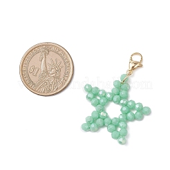 4Pcs 4 Colors Electroplate Glass Star Pendant Decorations&nbsp;HJEW-TA00411