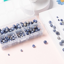 340Pcs 4 Sizes Natural Blue Spot Jasper Beads&nbsp;G-LS0001-17