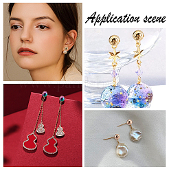 20Pcs 10 Style Ion Plating(IP) 304 Stainless Steel Stud Earring Findings&nbsp;STAS-DC0001-10