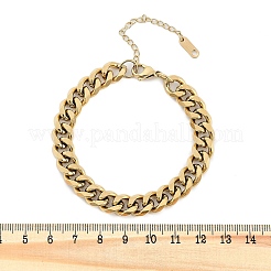 304 Stainless Steel Cuban Link Chain Bracelets for Women Men&nbsp;BJEW-R008-01G