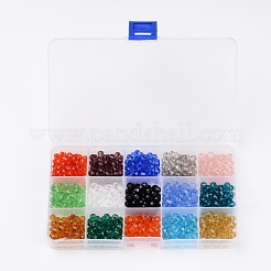 1Box 15 Color Round Glass Beads&nbsp;GLAA-X0011-01