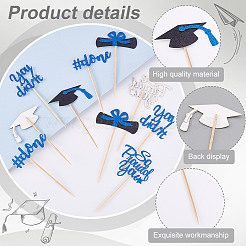 10Pcs Graduation Theme Paper Cake Insert Card Decoration&nbsp;AJEW-WH0270-500B