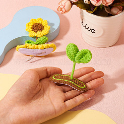 2Pcs 2 Styles Handmade Knitted Wool Snap Hair Clip&nbsp;AJEW-TA0001-59