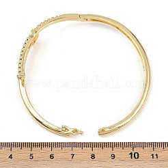Brass Micro Pave Clear Cubic Zirconia Bangles&nbsp;BJEW-F504-02G