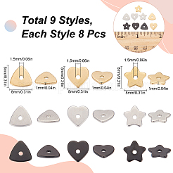 72Pcs 9 Style 304 Stainless Steel Beads&nbsp;STAS-SC0007-69