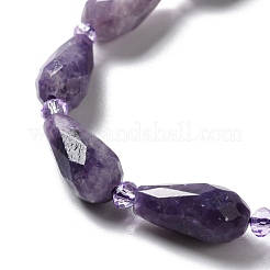 Natural Lepidolite/Purple Mica Stone Beads Strands&nbsp;G-B028-A06