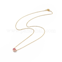 5Pcs 5 Colors Alloy Enamel Smiling Face Pendant Necklaces Set with 304 Stainless Steel Chains for Women&nbsp;NJEW-JN03995