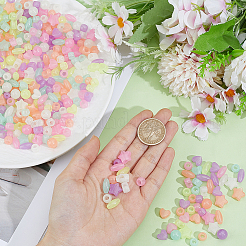 500Pcs Luminous Transparent Acrylic Beads&nbsp;LACR-PA0001-03