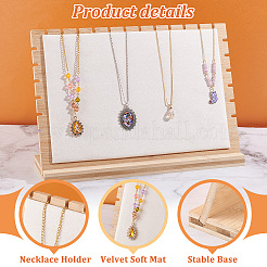 Detachable Bamboo Slant Back Necklace Display Stands&nbsp;NDIS-WH0001-17
