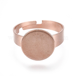 Adjustable 201 Stainless Steel Finger Rings Components&nbsp;STAS-E484-43RG