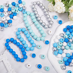 150Pcs 5 Colors Spray Painted Wood European Beads&nbsp;WOOD-GL0001-19
