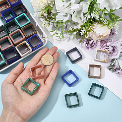 80Pcs 8 Colors Acrylic Bead Frame&nbsp;OACR-ME0001-17