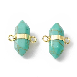 Synthetic Turquoise Double Terminal Pointed Connector Charms&nbsp;G-P491-11G-03