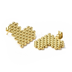 Ion Plating(IP) 304 Stainless Steel Heart Stud Earrings for Women&nbsp;STAS-B034-17G