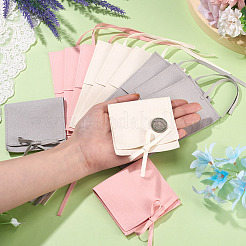 15Pcs 3 Colors Square Fiber Cloth Jewelry Pouches&nbsp;ABAG-TA0002-24