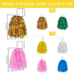 12Pcs 6 Styles Plastic Cheerleading Pom Poms Cheerleading Hand Flowers&nbsp;AJEW-CN0002-99