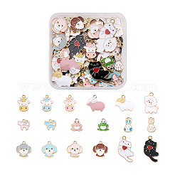 72Pcs 18 Style Alloy Enamel Pendants&nbsp;ENAM-CW0001-10