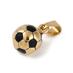 Trendy Necklace Findings 304 Stainless Steel FootBall/Soccer Ball Pendants&nbsp;STAS-L012-B01G