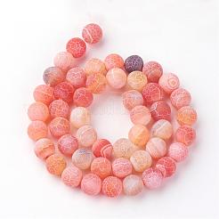 Natural Fire Crackle Agate Bead Strands&nbsp;G-S216-6mm-08